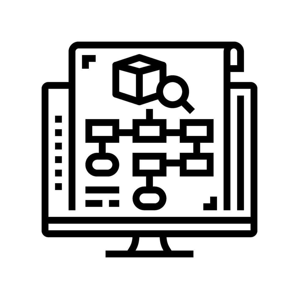development blueprint research line icon illustration vector