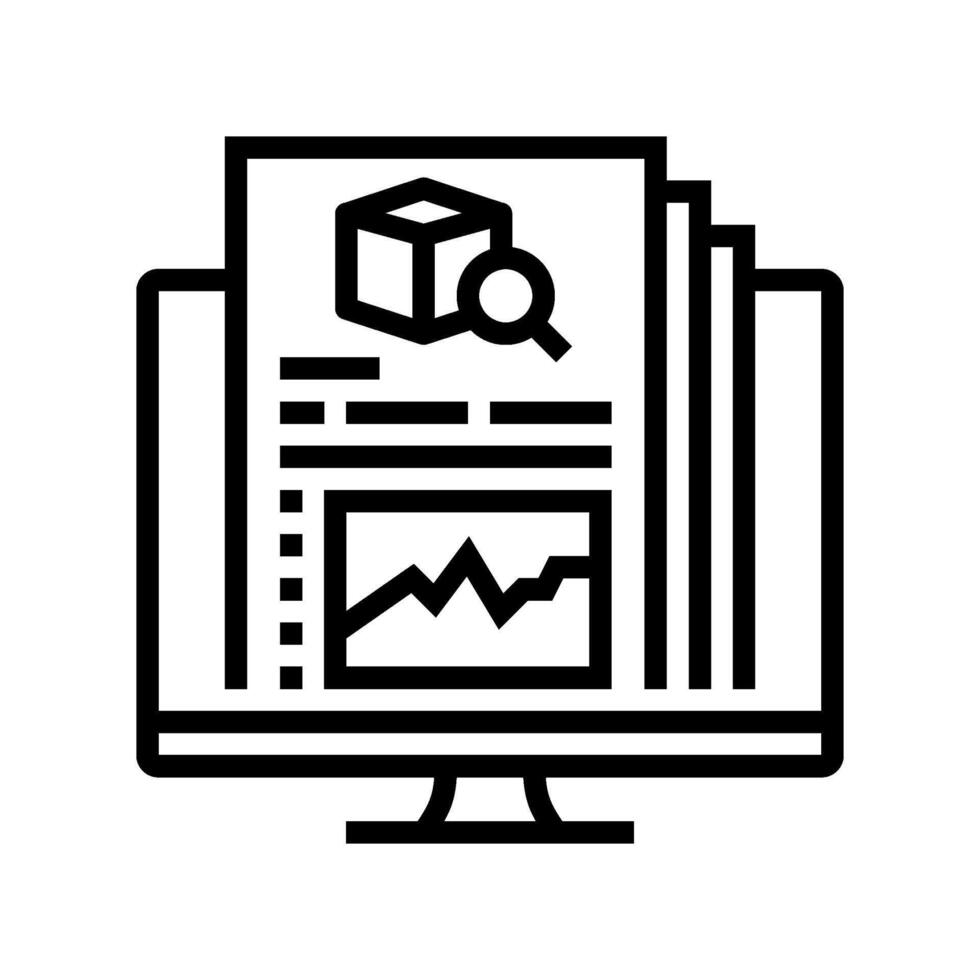 research report development line icon illustration vector