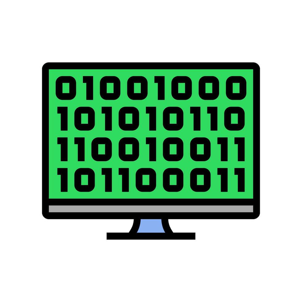 computadora código investigación desarrollo color icono ilustración vector