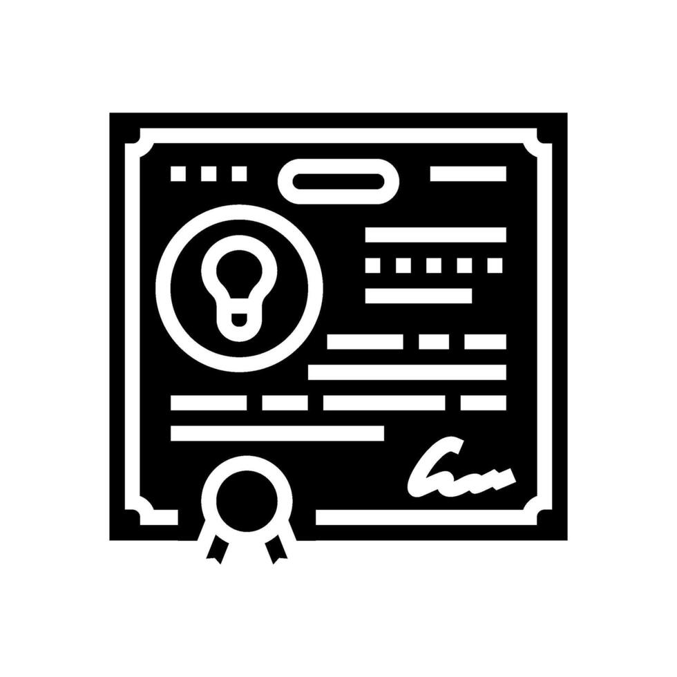 patent application research development glyph icon illustration vector