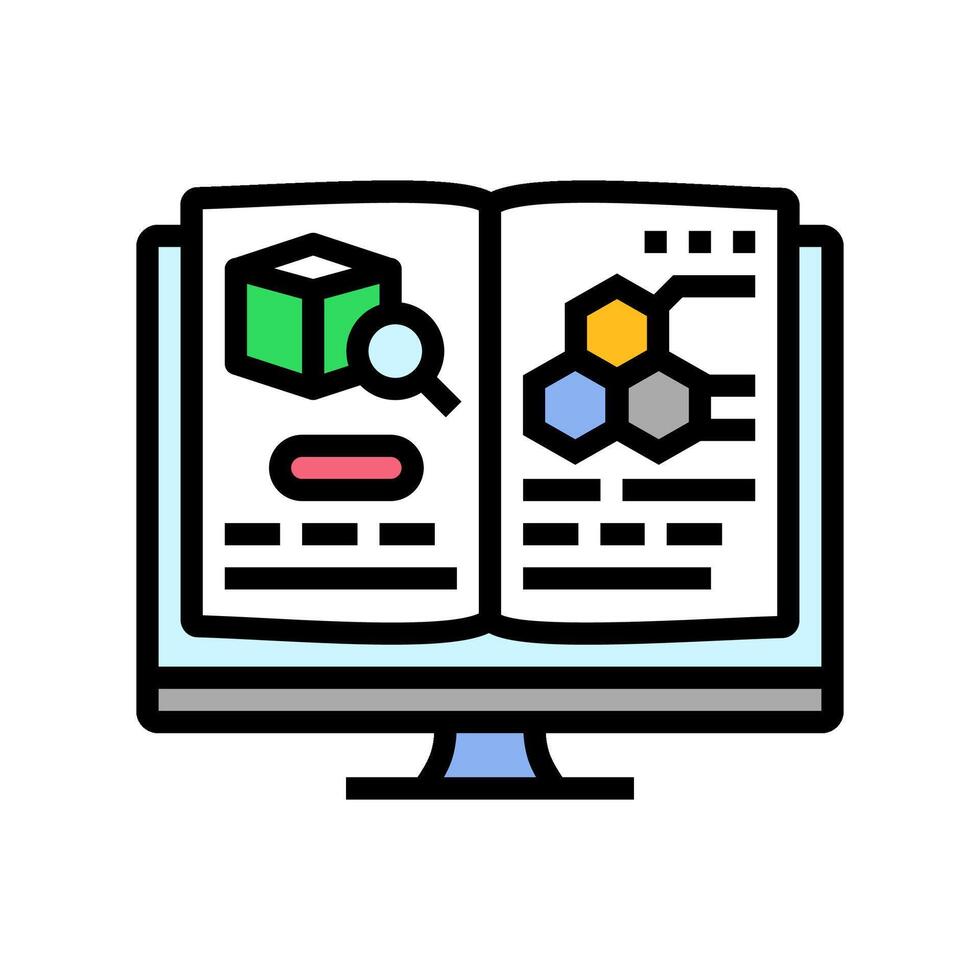 lab notebook research development color icon illustration vector