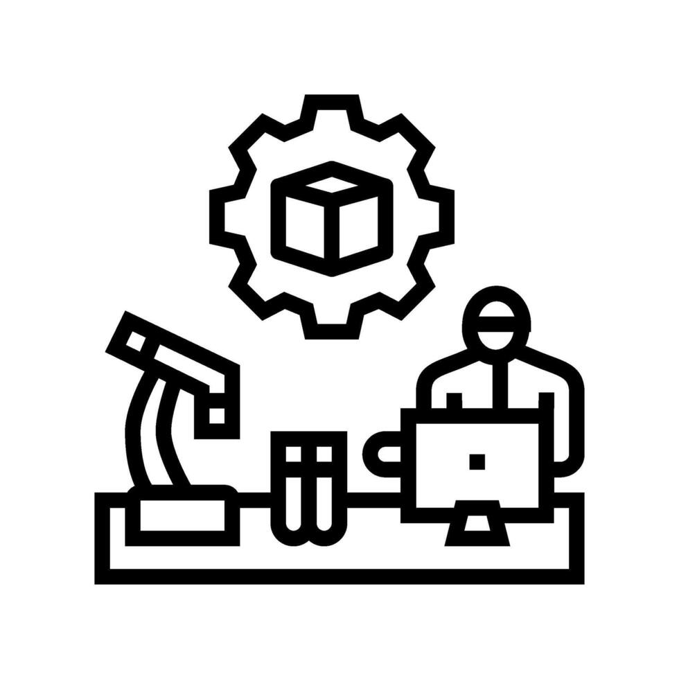 workshop research development line icon illustration vector