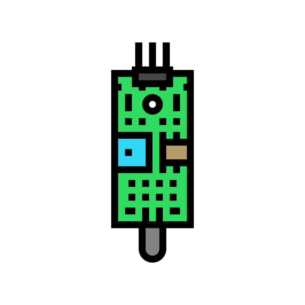 fuego sensor módulo color icono ilustración vector