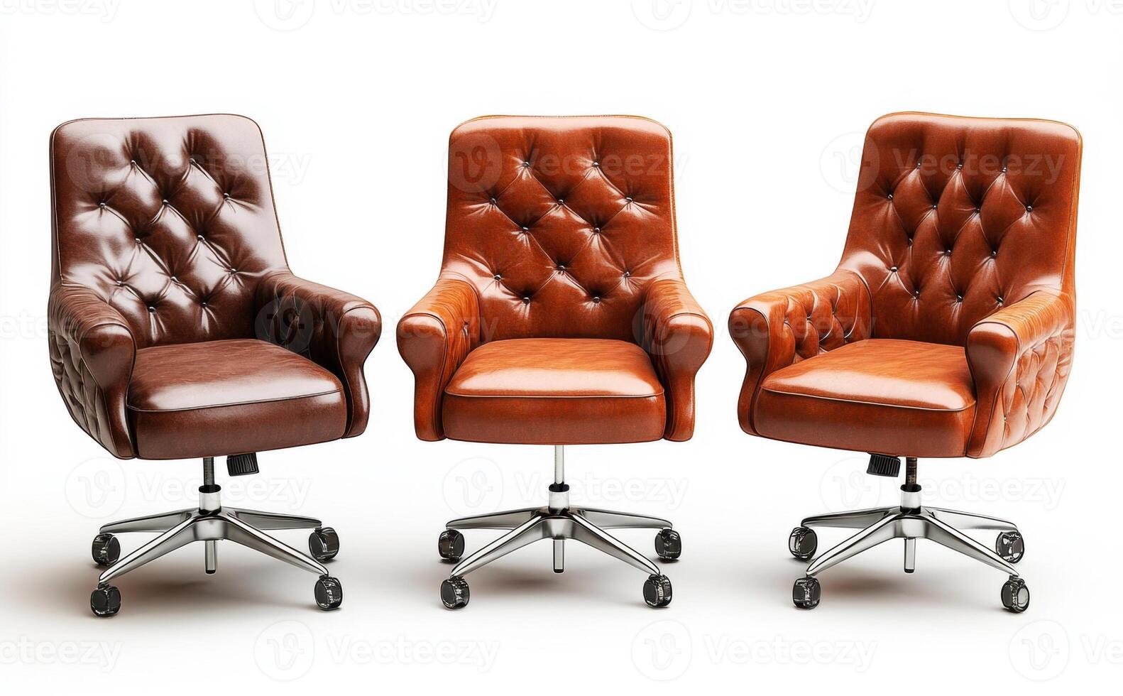 Elegant office chairs in various shades of brown for modern decor photo