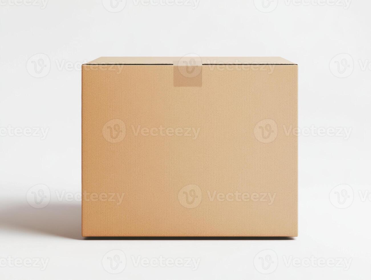 Simple brown box placed on a light background photo