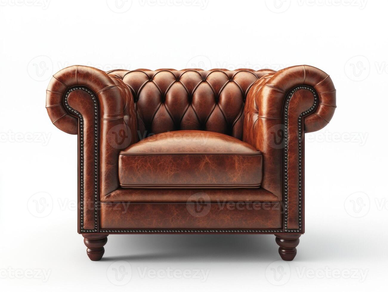 Classic leather armchair in a modern setting with elegant design photo