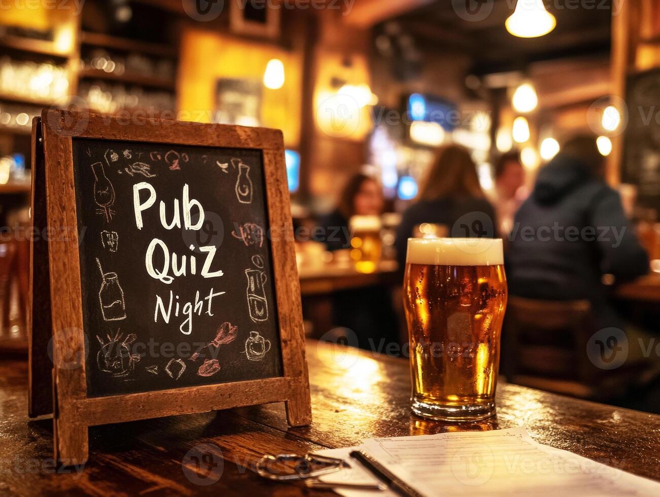 Quiz night at the pub with drinks and great vibes photo