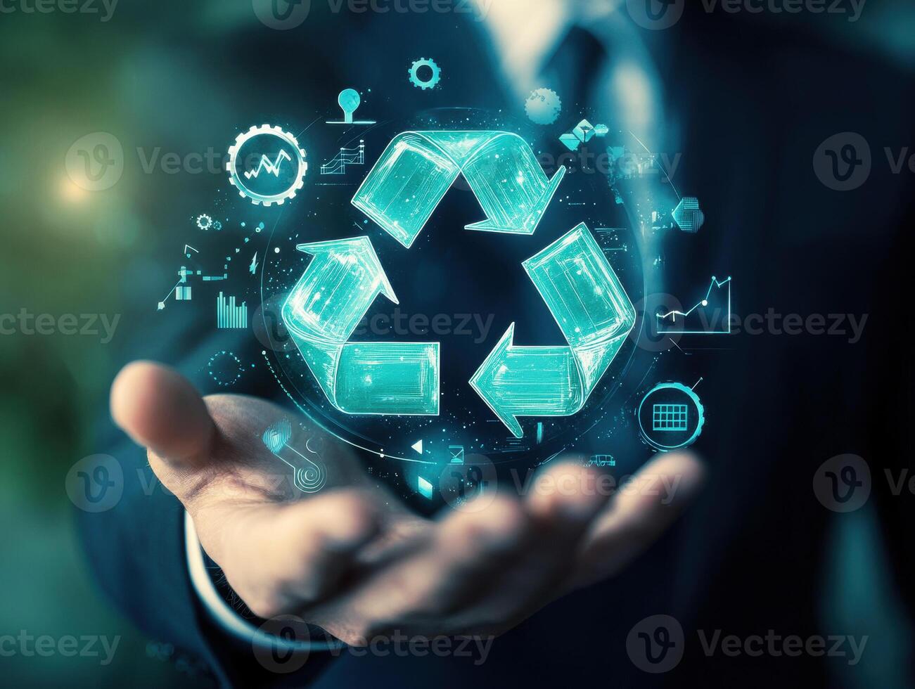 Modern business approach to sustainable practices and recycling photo