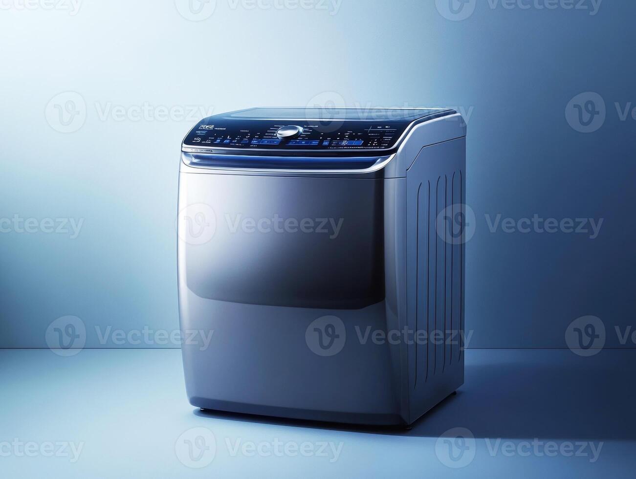 Modern washing machine in a sleek design with digital controls photo