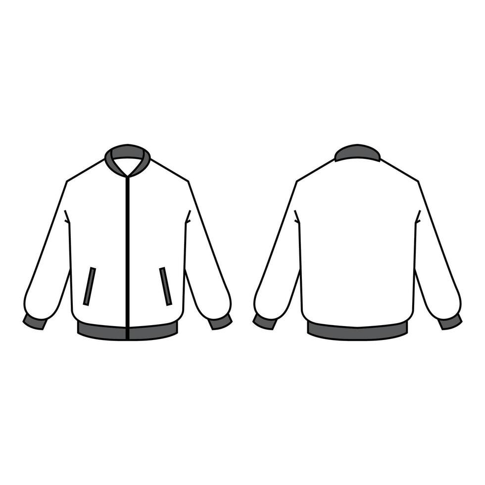 white jacket with front and back position vector