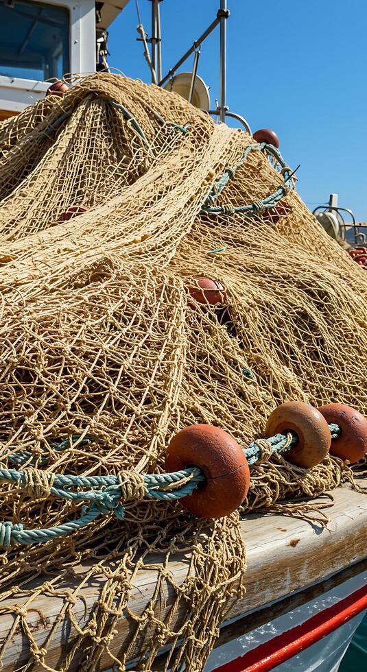 A boat with a net on it photo