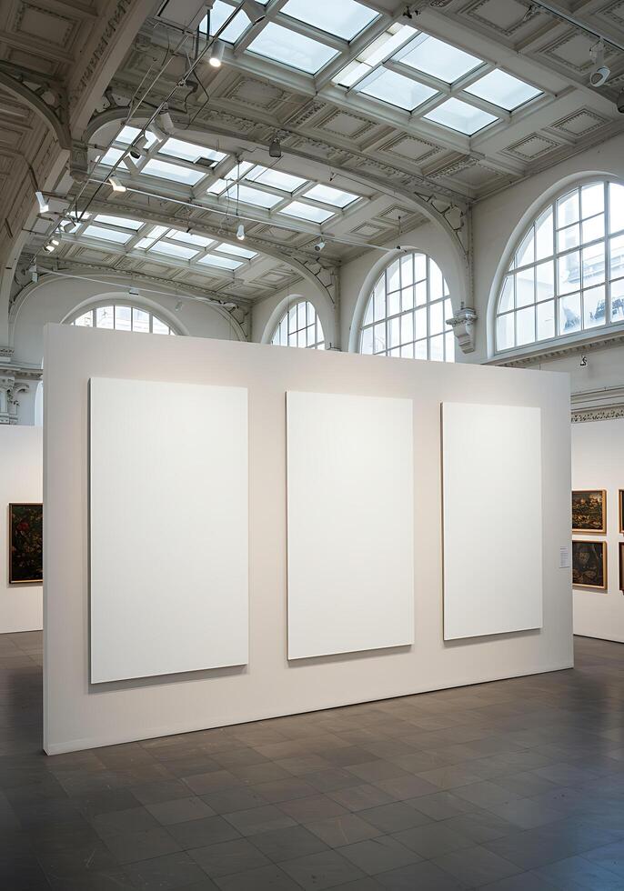 A large white wall photo