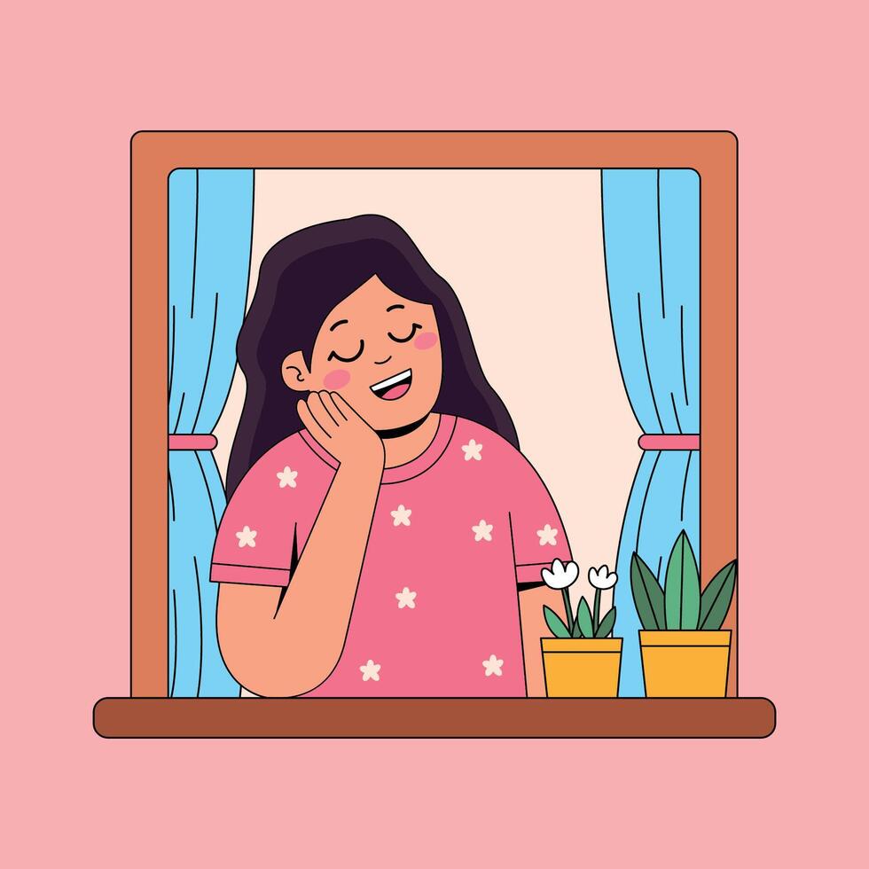 Illustration of a woman with a toothache vector