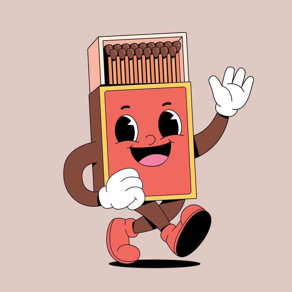 A cartoon character holding a match and waving vector