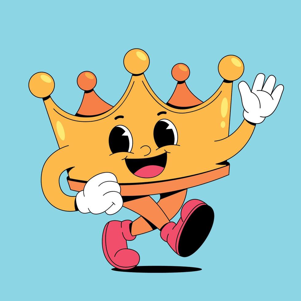 A cartoon king running with his arms outstretched vector