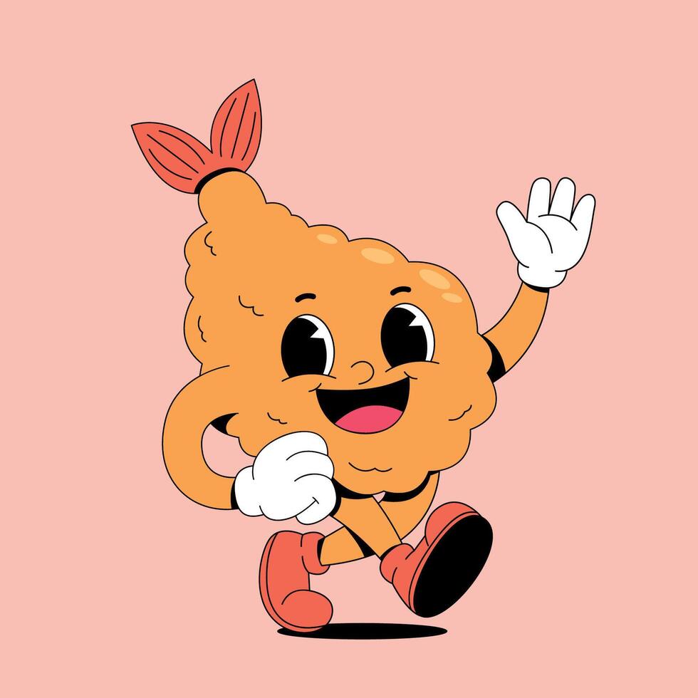 A cartoon character running with a fish tail vector