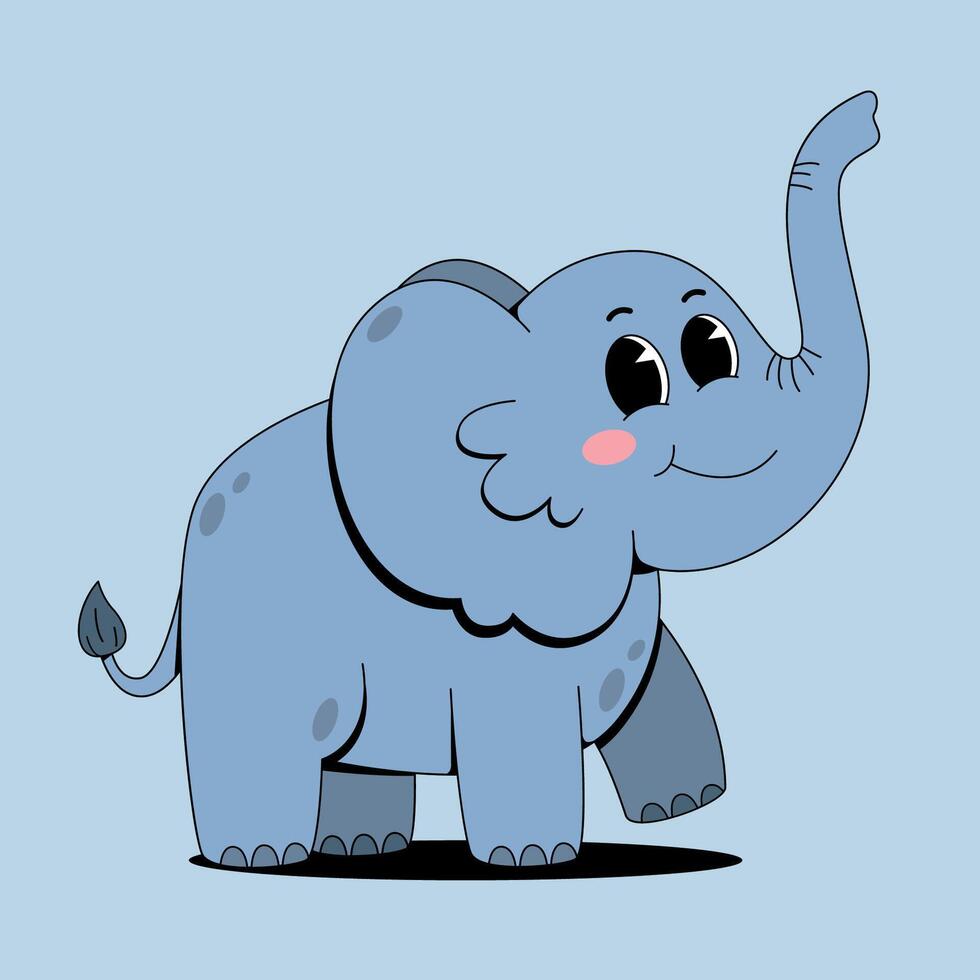 An elephant with a pink nose and a big trunk vector