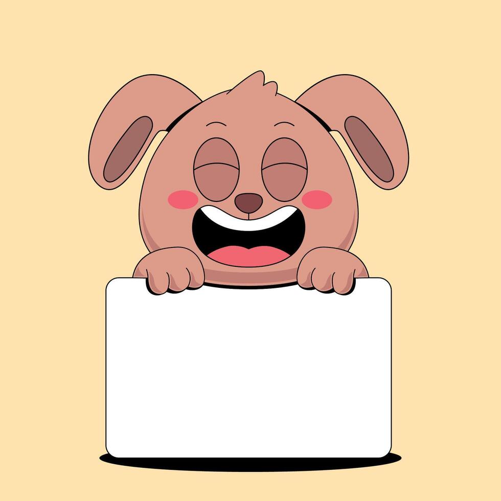 Cartoon dog holding a blank sign vector