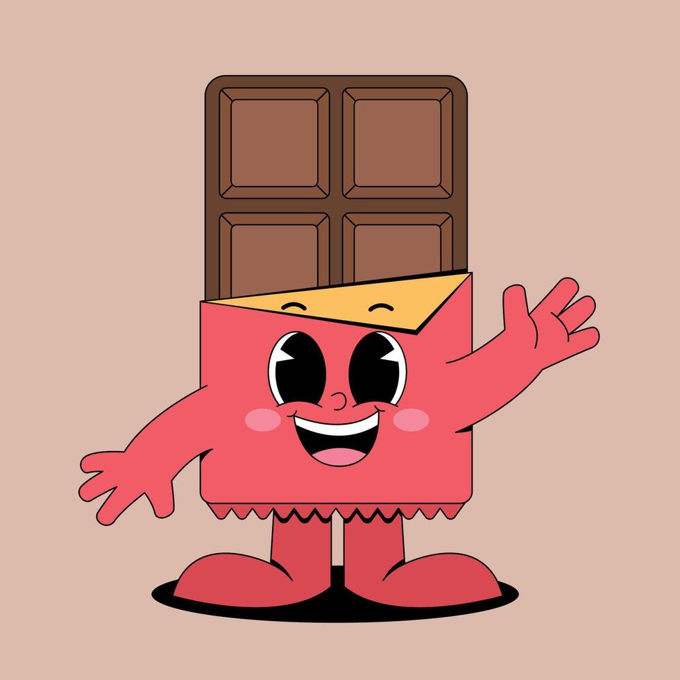 A cartoon character holding a chocolate bar vector