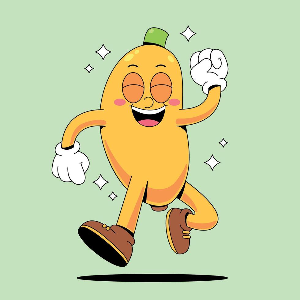 A cartoon character of a banana running vector