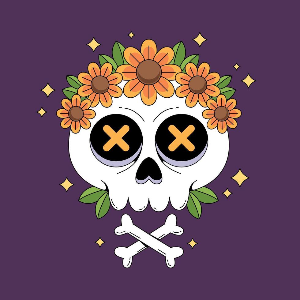 Day of the dead skull by joshua mcclure vector