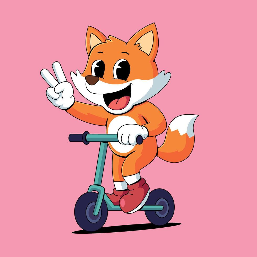 Fox on a scooter vector