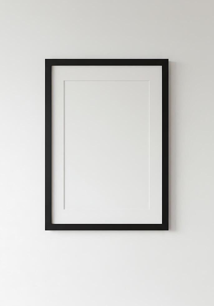 A black frame hanging on a wall photo