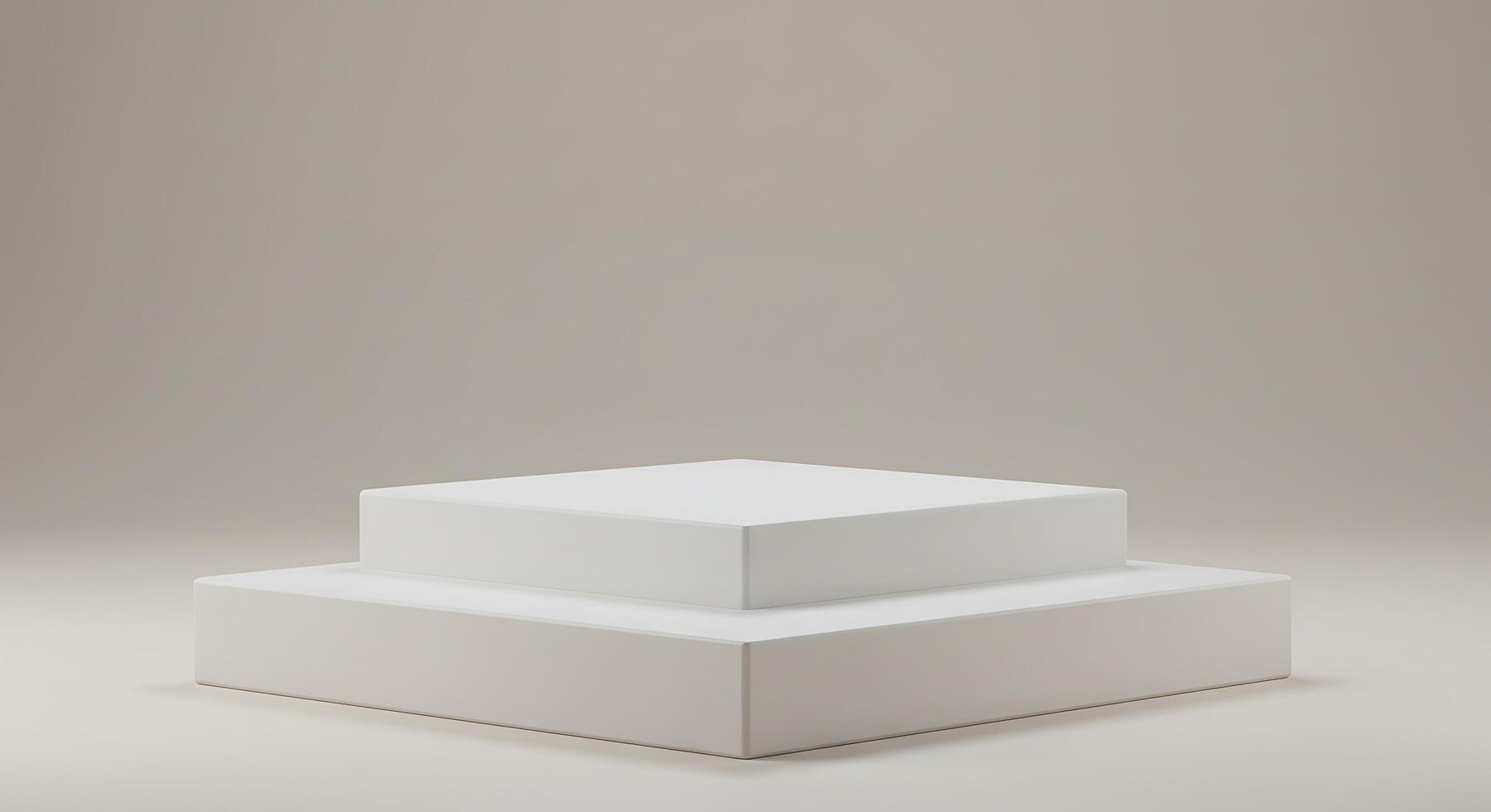 White pedestal on a plain background 3d render photo