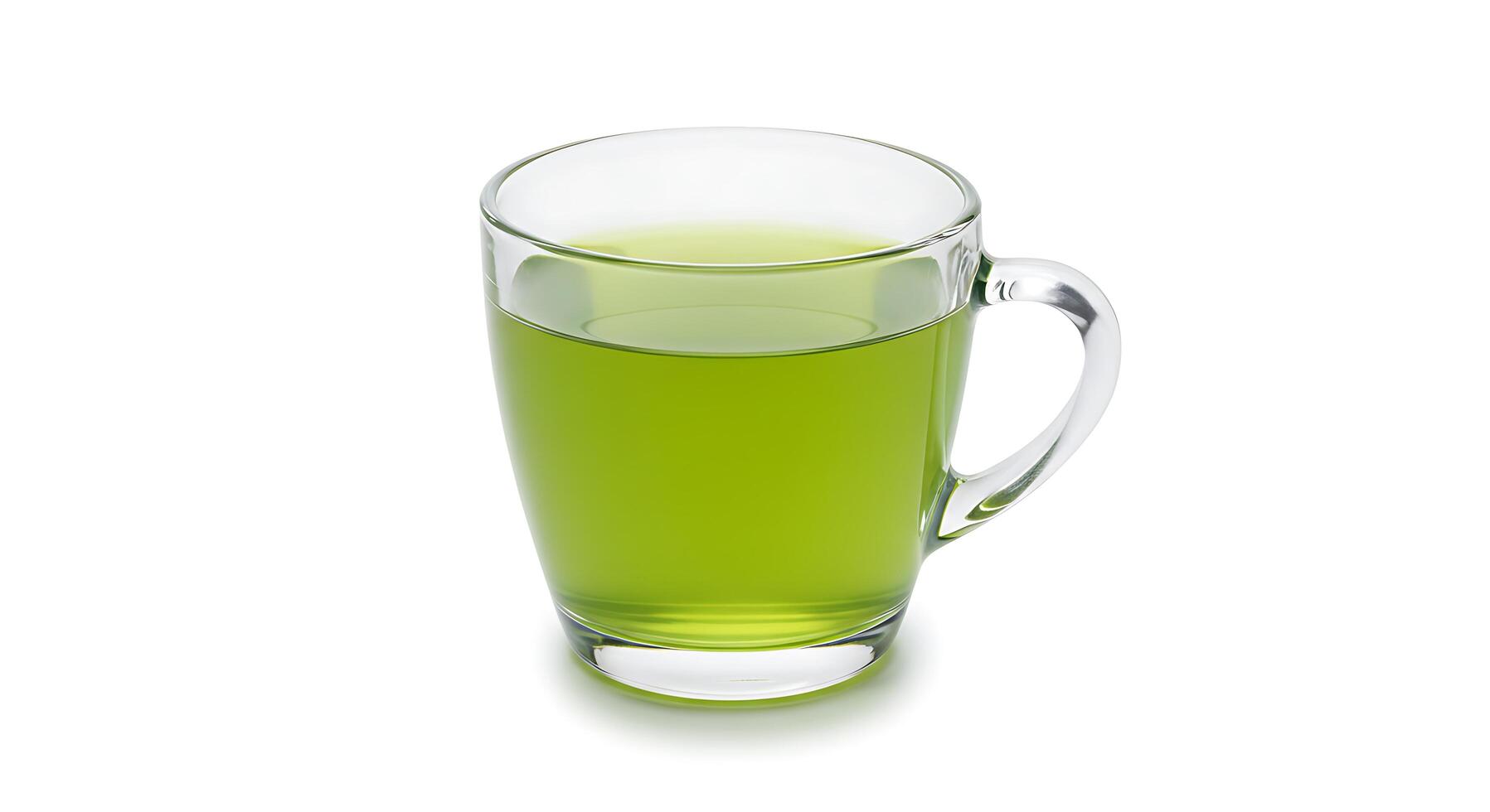 A glass of green tea on a white background photo