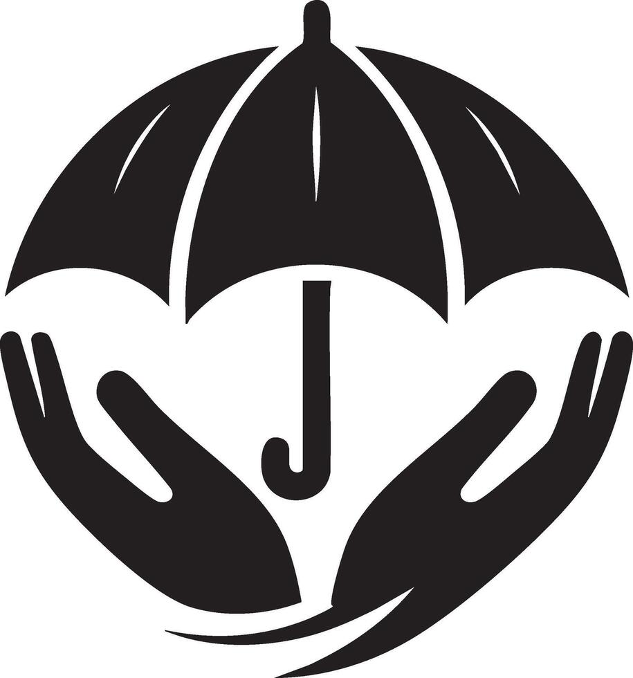 An umbrella with hands holding it up vector