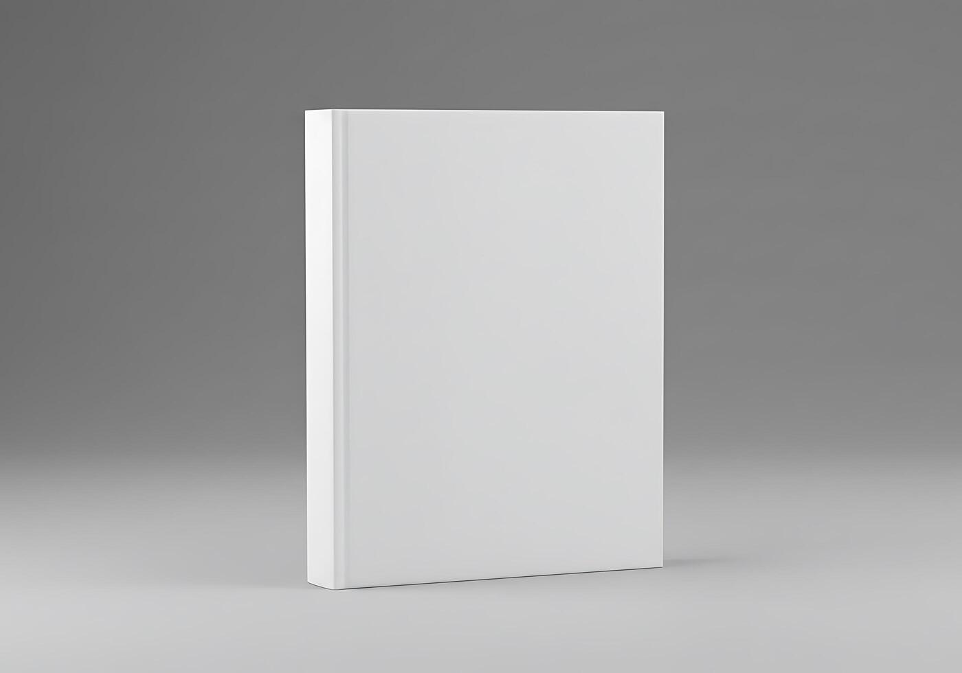 Blank white book on grey background photo