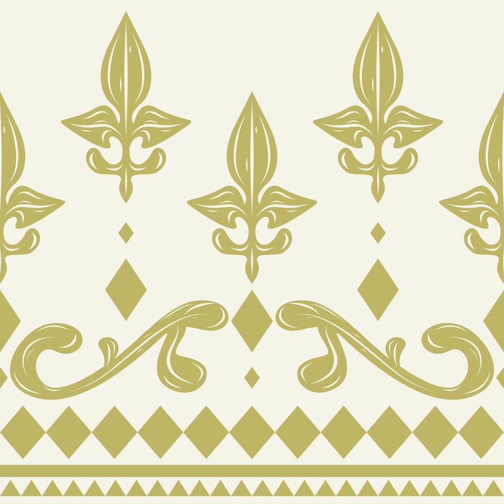 Intricate Artistry Fine Luxury Baroque Border Pattern with Ancient Gold Ornament Scroll and Geometric Elegance Design for Embroidery Branding Interior Invitation Exterior Texture Fabrics Apparel Scarf vector