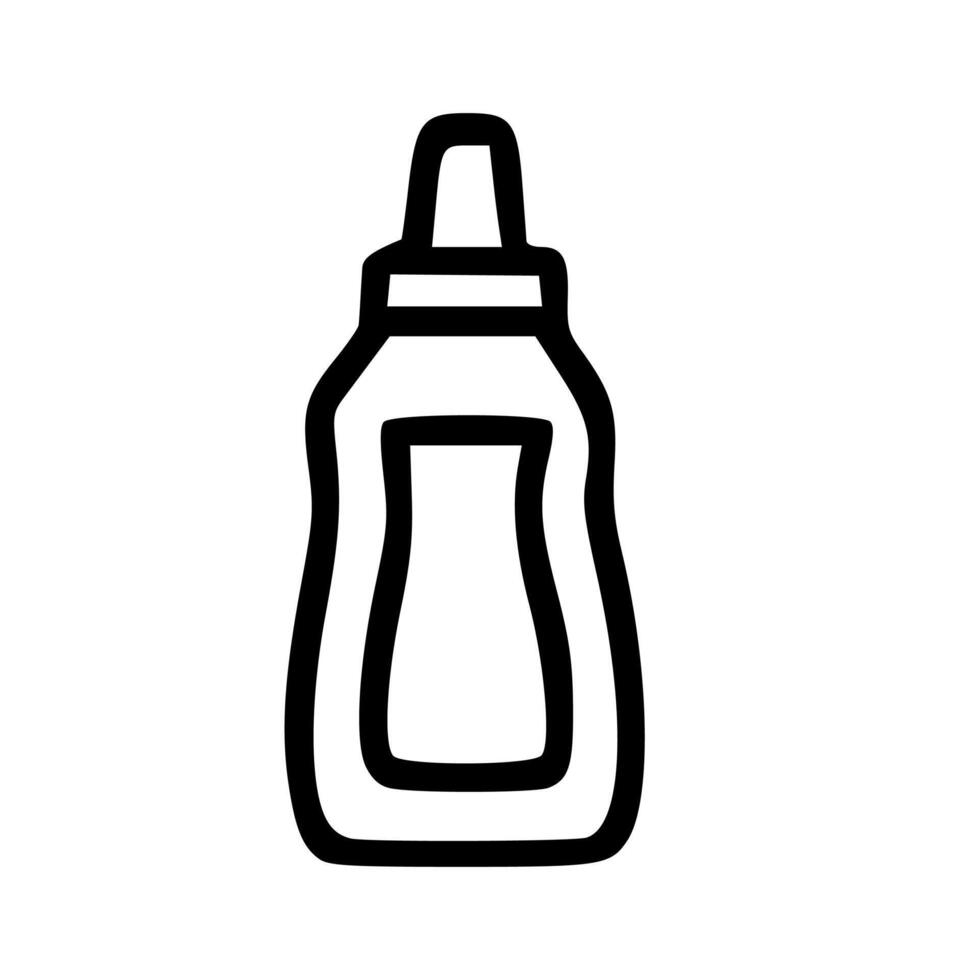 Outline Simple Mustard Bottle Sign Icon Design vector