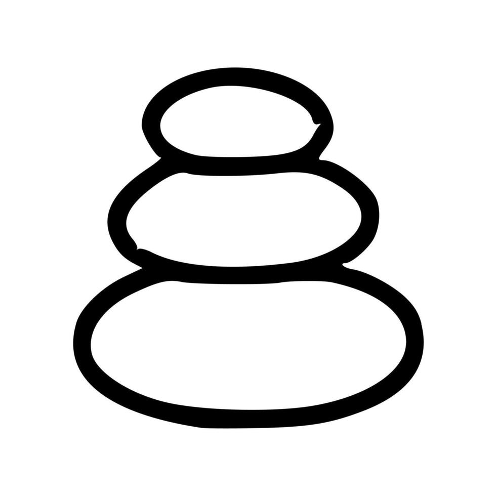 Simple Outline Stone Stack Balance Nature Icon vector