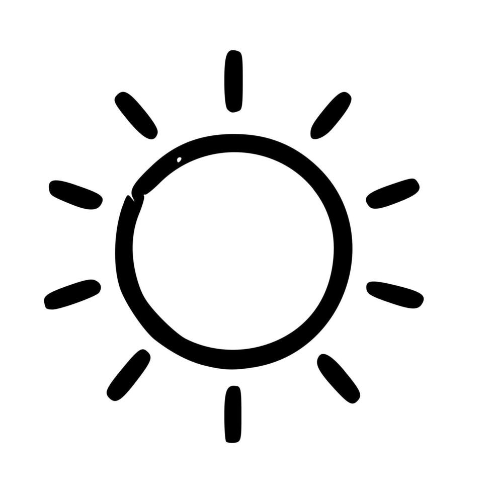 Outline Handdrawn Sun Burst Illustration Icon Element vector