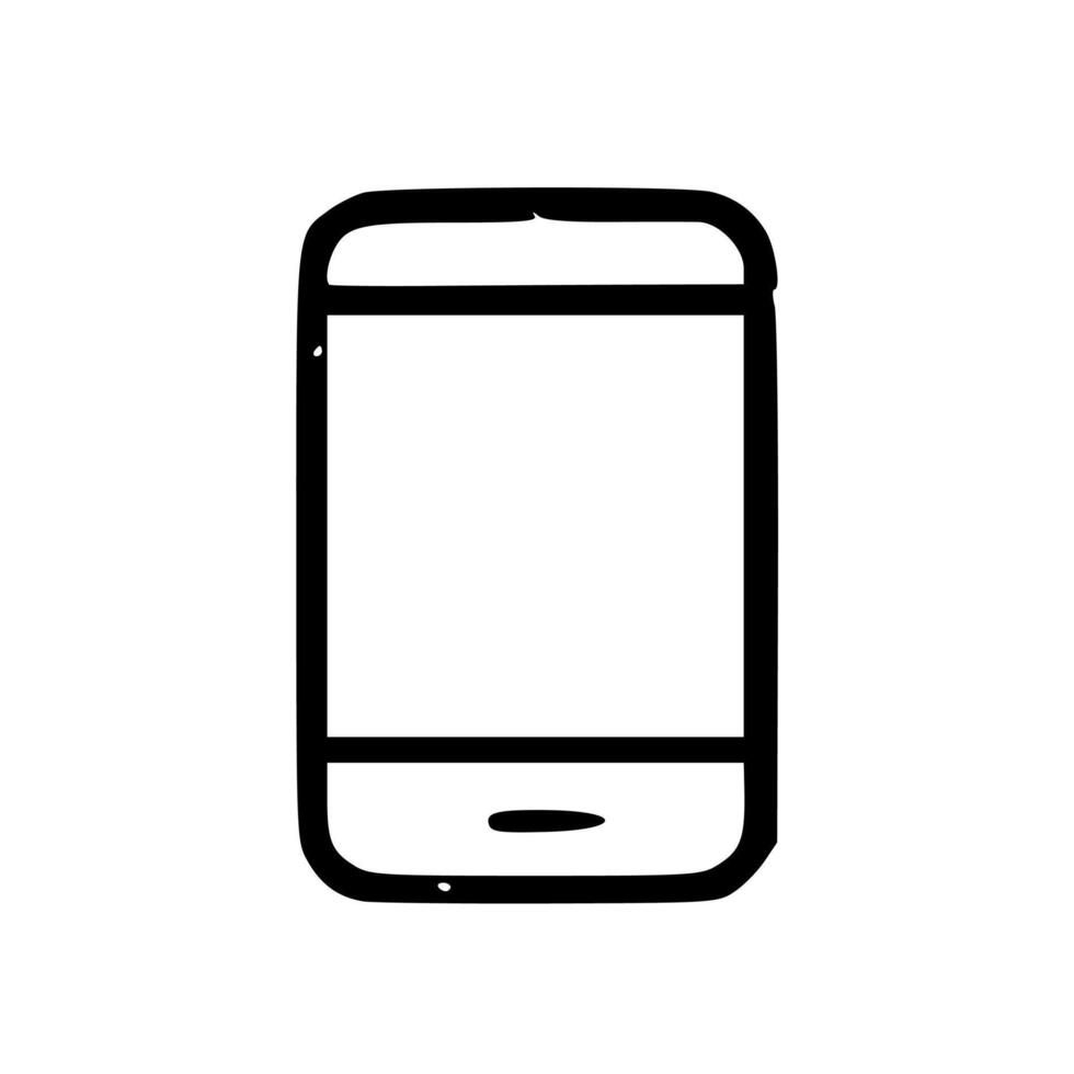 Simple Outline Handdrawn Smartphone Device Icon Symbol vector