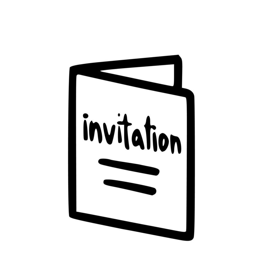 Handdrawn Invitation Card Icon Design Illustration vector
