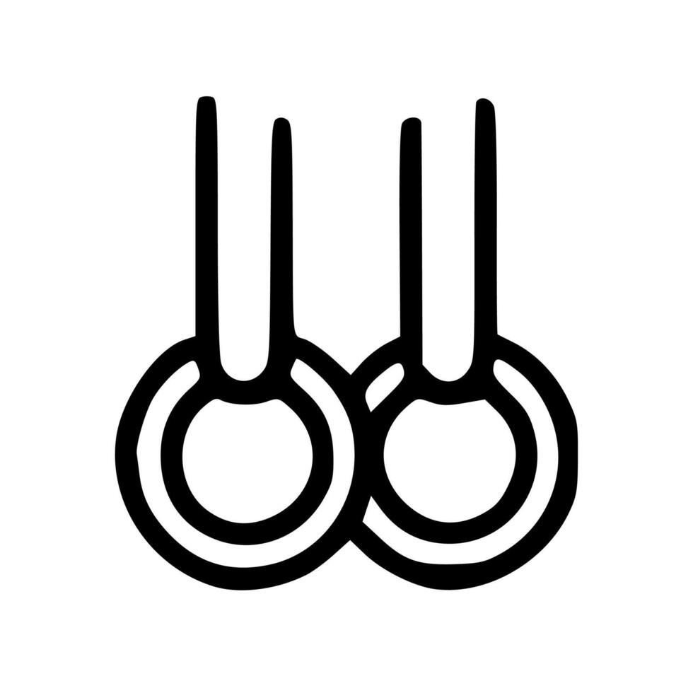 Outline Handdrawn Gymnastic Rings Equipment Icon Shape vector