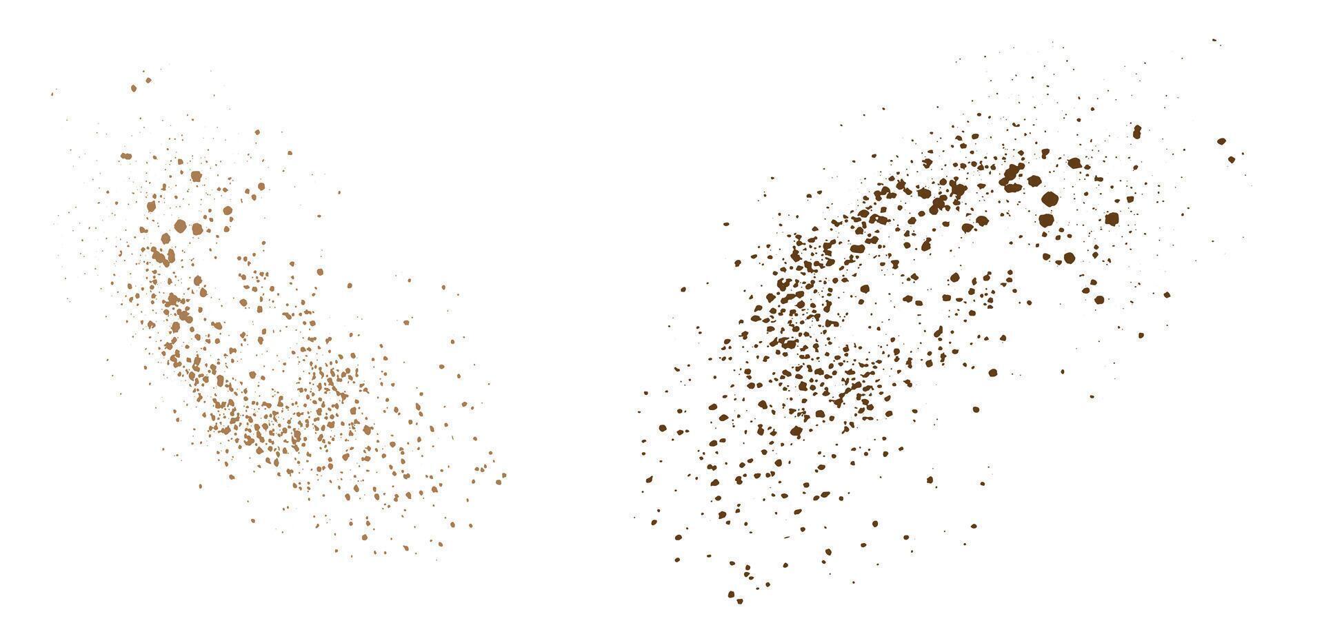 Editable cocoa or chocolate dust particles powder splash isolated background illustration vector