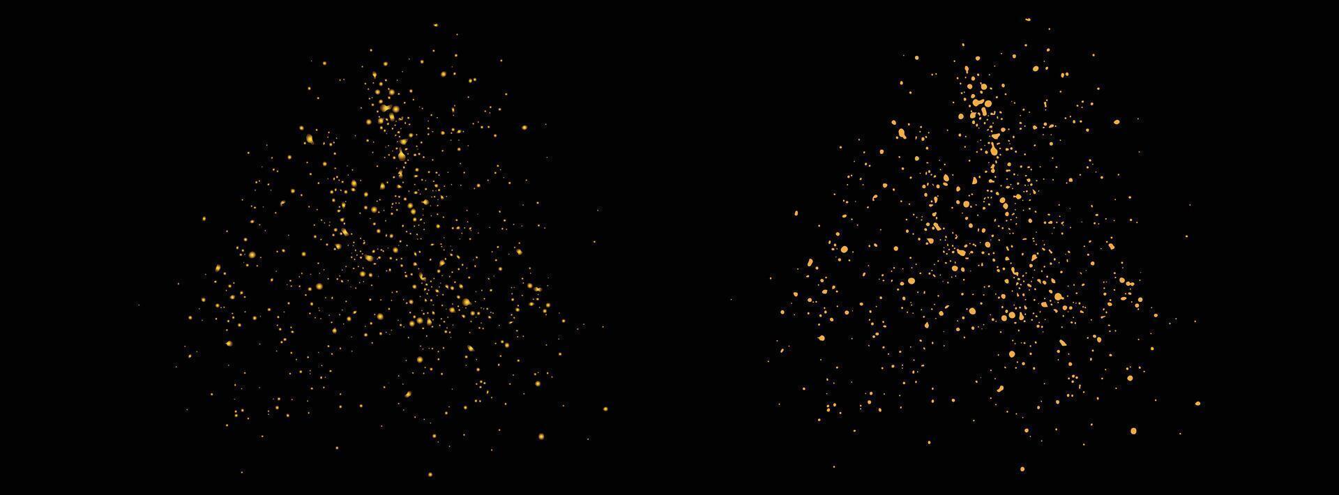 Editable gold glitter magic bokeh glowing background vector