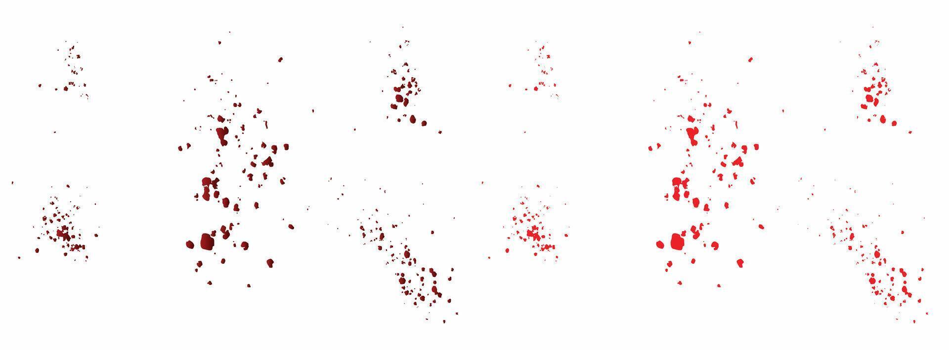 Set of bloodstain dripping gradient red blood splash background vector