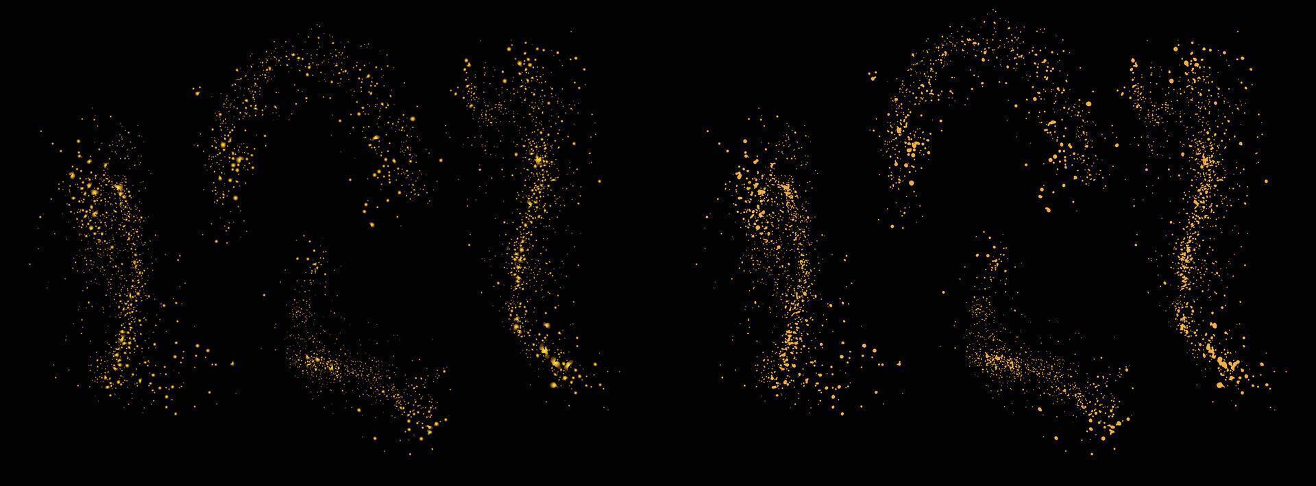 Golden luxury gold glitter background set vector