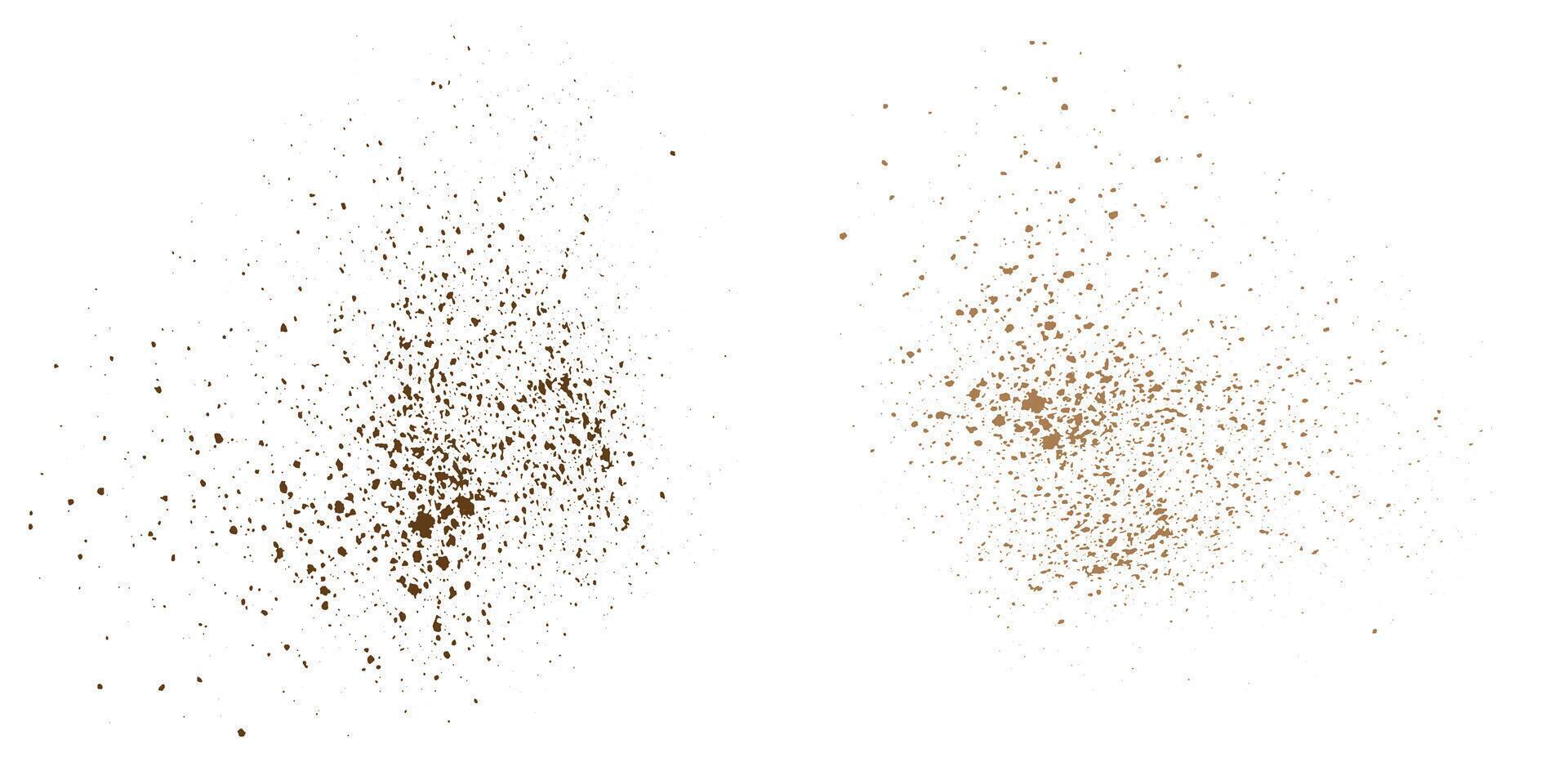Cocoa or chocolate dust particles powder splash isolated background vector