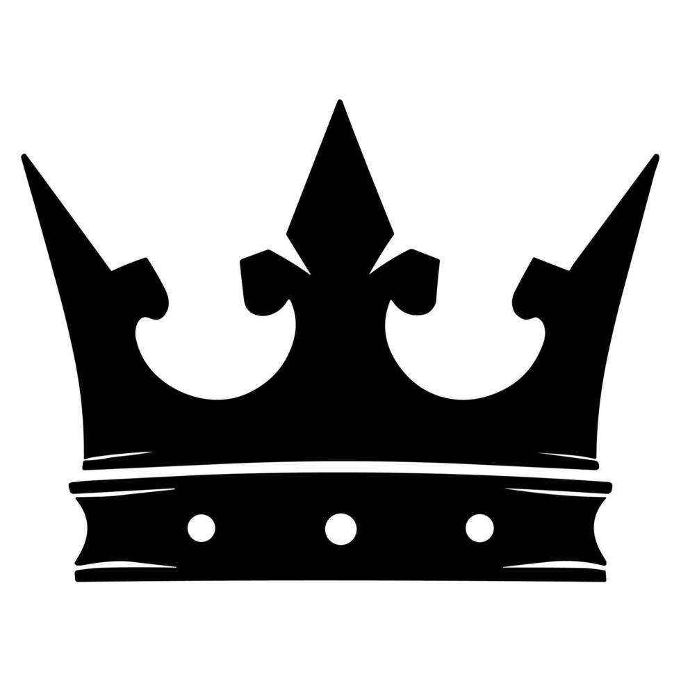 Silhouette Crown Royal Heraldry Icon Emblem Element vector