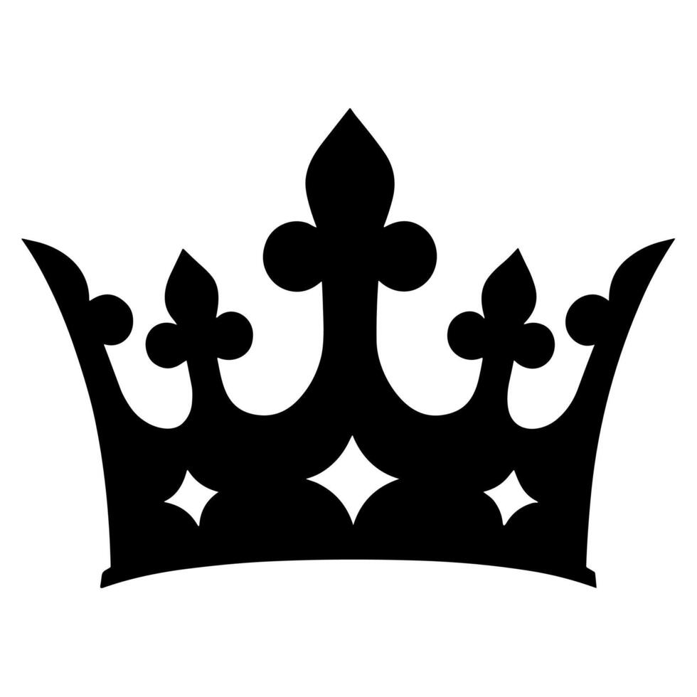 Silhouette Regal Crown Royal Elegant Icon Symbol vector