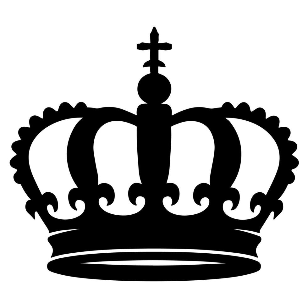 Silhouette Crown Symbol Royal Elegance Icon Design vector