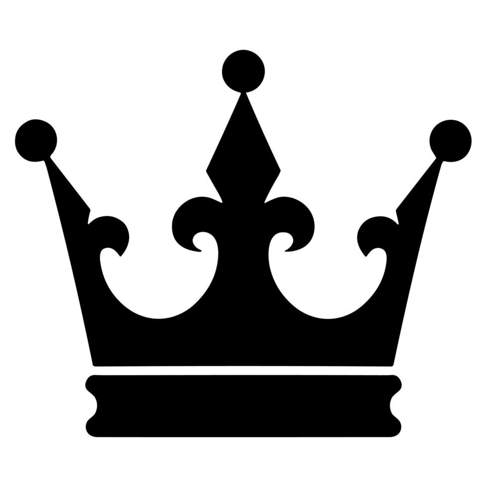Simple Black Crown Icon Design Royal Symbol vector