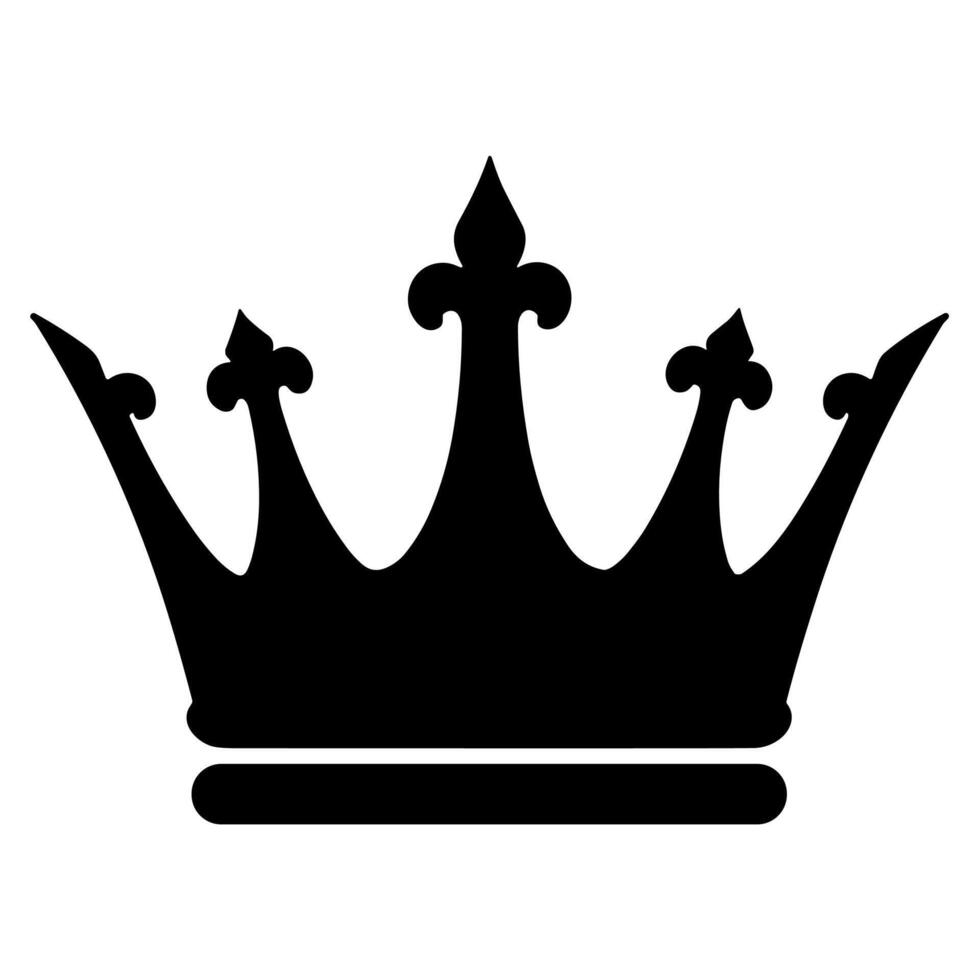 Simple Black Crown Shape Icon Royal Design vector