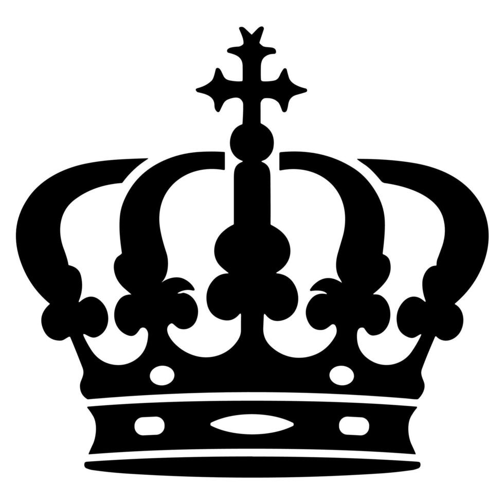 Silhouette Royal Crown Symbol Simple Elegant Icon vector