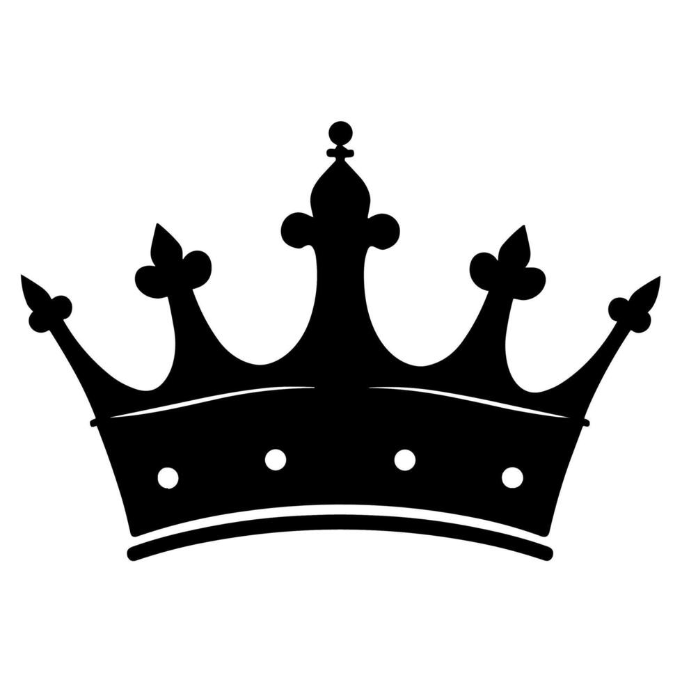 Silhouette Simple Crown Royal Monarch Royalty Icon Symbol vector